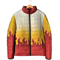 Japanese Kaen Pattern Padded Jacket Flame Pillar Blazing Lion Heart - Polynesian Pride