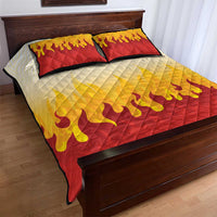 Japanese Kaen Pattern Quilt Bed Set Flame Pillar Blazing Lion Heart - Polynesian Pride
