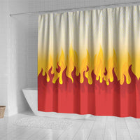Japanese Kaen Pattern Shower Curtain Flame Pillar Blazing Lion Heart - Polynesian Pride