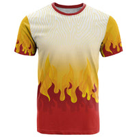 Japanese Kaen Pattern T Shirt Flame Pillar Blazing Lion Heart - Polynesian Pride