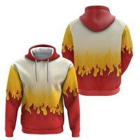 Japanese Kaen Pattern Zip Hoodie Flame Pillar Blazing Lion Heart - Polynesian Pride