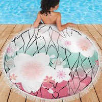 Japanese Kocho Pattern Beach Blanket Insect Pillar Butterfly Flower Fairy - Polynesian Pride