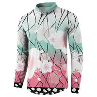 Japanese Kocho Pattern Button Sweatshirt Insect Pillar Butterfly Flower Fairy - Polynesian Pride