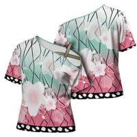 Japanese Kocho Pattern Cross Shoulder Shirt Insect Pillar Butterfly Flower Fairy - Polynesian Pride