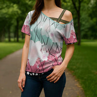 Japanese Kocho Pattern Cross Shoulder Shirt Insect Pillar Butterfly Flower Fairy - Polynesian Pride