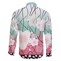 Japanese Kocho Pattern Family Matching Long Sleeve Bodycon Dress and Hawaiian Shirt Insect Pillar Butterfly Flower Fairy - Polynesian Pride