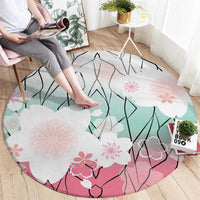 Japanese Kocho Pattern Round Carpet Insect Pillar Butterfly Flower Fairy - Polynesian Pride