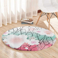 Japanese Kocho Pattern Round Carpet Insect Pillar Butterfly Flower Fairy - Polynesian Pride