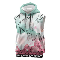 Japanese Kocho Pattern Sleeveless Hoodie Insect Pillar Butterfly Flower Fairy - Polynesian Pride