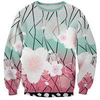 Japanese Kocho Pattern Sweatshirt Insect Pillar Butterfly Flower Fairy - Polynesian Pride