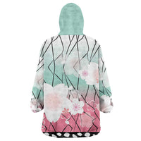 Japanese Kocho Pattern Wearable Blanket Hoodie Insect Pillar Butterfly Flower Fairy - Polynesian Pride