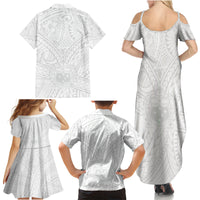 Samoa Lotu Tamaiti Family Matching Summer Maxi Dress and Hawaiian Shirt Polynesian White Sunday Simple LT9 - Polynesian Pride