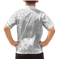 Samoa Lotu Tamait Family Matching Mermaid Dress and Hawaiian Shirt Tropical Plant White Sunday With Polynesia Pattern LT9 - Polynesian Pride