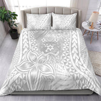 Personalised Tonga White Sunday Bedding Set Tropical Plant With Polynesian Pattern LT9 - Polynesian Pride