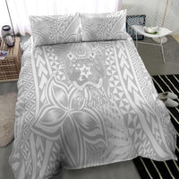 Personalised Tonga White Sunday Bedding Set Tropical Plant With Polynesian Pattern LT9 - Polynesian Pride