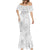 Personalised Tonga White Sunday Mermaid Dress Tropical Plant With Polynesian Pattern LT9 - Polynesian Pride