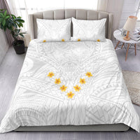 Tonga White Sunday Bedding Set Polynesian Plumeria Tribal Simple LT9 - Polynesian Pride