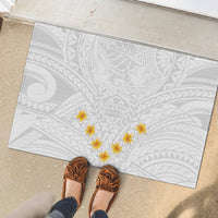 Tonga White Sunday Rubber Doormat Polynesian Plumeria Tribal Simple LT9 - Polynesian Pride