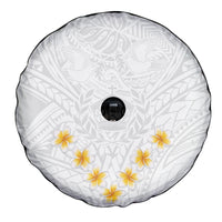 Tonga White Sunday Spare Tire Cover Polynesian Plumeria Tribal Simple LT9 - Polynesian Pride