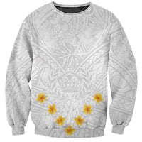 Tonga White Sunday Sweatshirt Polynesian Plumeria Tribal Simple LT9 Unisex White - Polynesian Pride