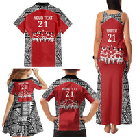 Custom Tonga Rugby Mate Ma'a Family Matching Tank Maxi Dress and Hawaiian Shirt Tonga XIII Make History Pacific Champions