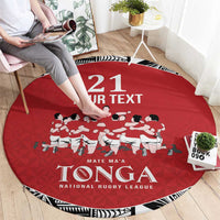Custom Tonga Rugby Mate Ma'a Round Carpet Tonga XIII Make History Pacific Champions LT9 - Polynesian Pride