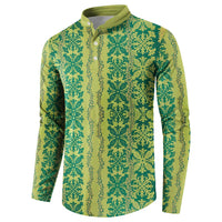 Hawaii Lei with Tribal Quilt Motif Button Sweatshirt