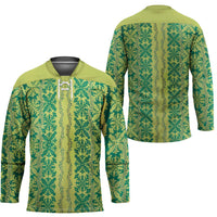 Hawaii Lei with Tribal Quilt Motif Hockey Jersey - Polynesian Pride