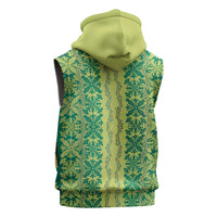Hawaii Lei with Tribal Quilt Motif Sleeveless Hoodie LT9 - Polynesian Pride