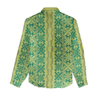 Hawaii Lei with Tribal Quilt Motif Women Casual Shirt