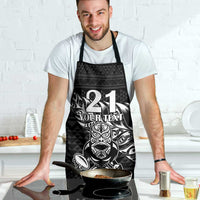 New Zealand Rugby Warrior Custom Apron Black Fern Taniko Motif - Polynesian Pride