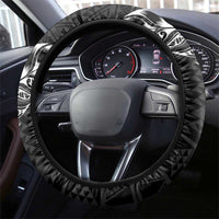 New Zealand Rugby Warrior Steering Wheel Cover Black Fern Taniko Motif