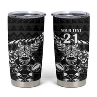 New Zealand Rugby Warrior Custom Tumbler Cup Black Fern Taniko Motif