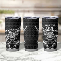 New Zealand Rugby Warrior Custom Tumbler Cup Black Fern Taniko Motif
