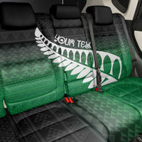 Green Silver Fern Spirit Taniko Tukutuku Personalised Back Car Seat Cover LT9 - Polynesian Pride