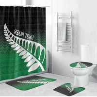 Green Silver Fern Spirit Taniko Tukutuku Personalised Bathroom Set - Polynesian Pride