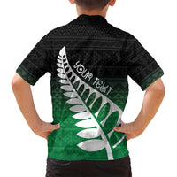 Green Silver Fern Spirit Taniko Tukutuku Personalised Family Matching Long Sleeve Bodycon Dress and Hawaiian Shirt LT9 - Polynesian Pride