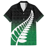 Green Silver Fern Spirit Taniko Tukutuku Personalised Family Matching Long Sleeve Bodycon Dress and Hawaiian Shirt LT9 Dad's Shirt - Short Sleeve Green - Polynesian Pride