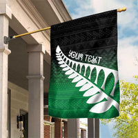 Green Silver Fern Spirit Taniko Tukutuku Personalised Garden Flag