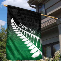 Green Silver Fern Spirit Taniko Tukutuku Personalised Garden Flag