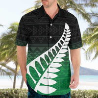Green Silver Fern Spirit Taniko Tukutuku Personalised Hawaiian Shirt