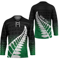 Green Silver Fern Spirit Taniko Tukutuku Personalised Hockey Jersey - Polynesian Pride