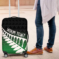 Green Silver Fern Spirit Taniko Tukutuku Personalised Luggage Cover LT9 Green - Polynesian Pride