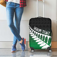 Green Silver Fern Spirit Taniko Tukutuku Personalised Luggage Cover LT9 - Polynesian Pride