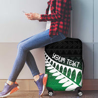 Green Silver Fern Spirit Taniko Tukutuku Personalised Luggage Cover LT9 - Polynesian Pride