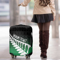Green Silver Fern Spirit Taniko Tukutuku Personalised Luggage Cover LT9 - Polynesian Pride