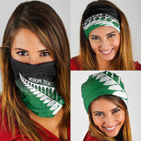 Green Silver Fern Spirit Taniko Tukutuku Personalised Neck Gaiter - Polynesian Pride