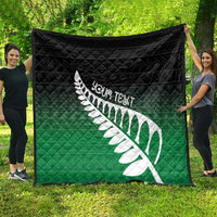 Green Silver Fern Spirit Taniko Tukutuku Personalised Quilt LT9 - Polynesian Pride