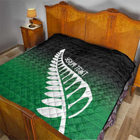 Green Silver Fern Spirit Taniko Tukutuku Personalised Quilt LT9 - Polynesian Pride