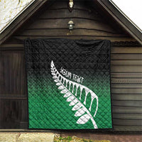 Green Silver Fern Spirit Taniko Tukutuku Personalised Quilt LT9 - Polynesian Pride